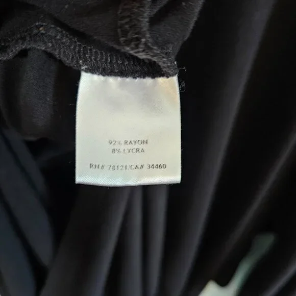 Eileen Fisher Asymmetrical Hem V-Neck Top, Black , Large - Picture 4 of 6